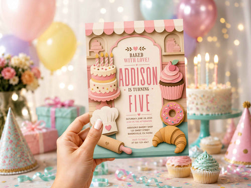 Bakery Birthday Invitation – Editable Canva Template