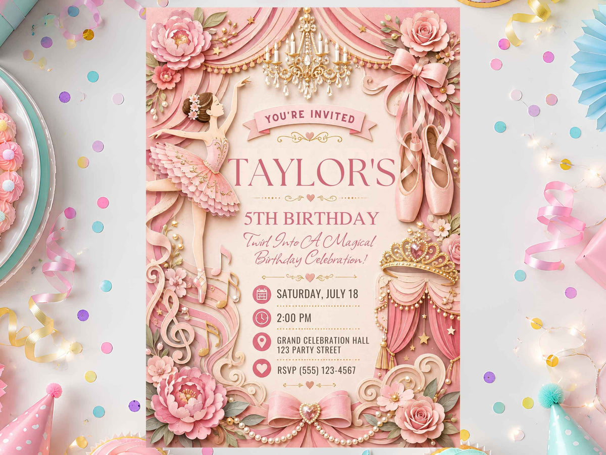 Ballet Birthday Invitation Template