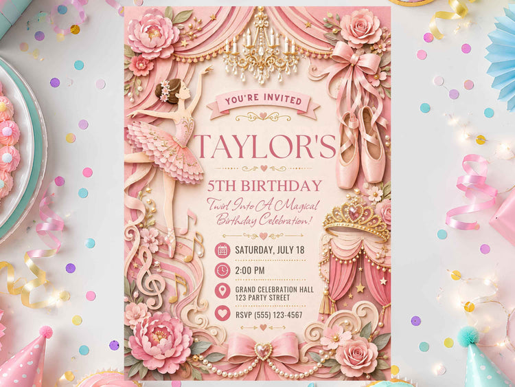 Ballet Birthday Invitation Template