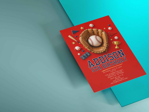 Classic Baseball Birthday Invitation Template