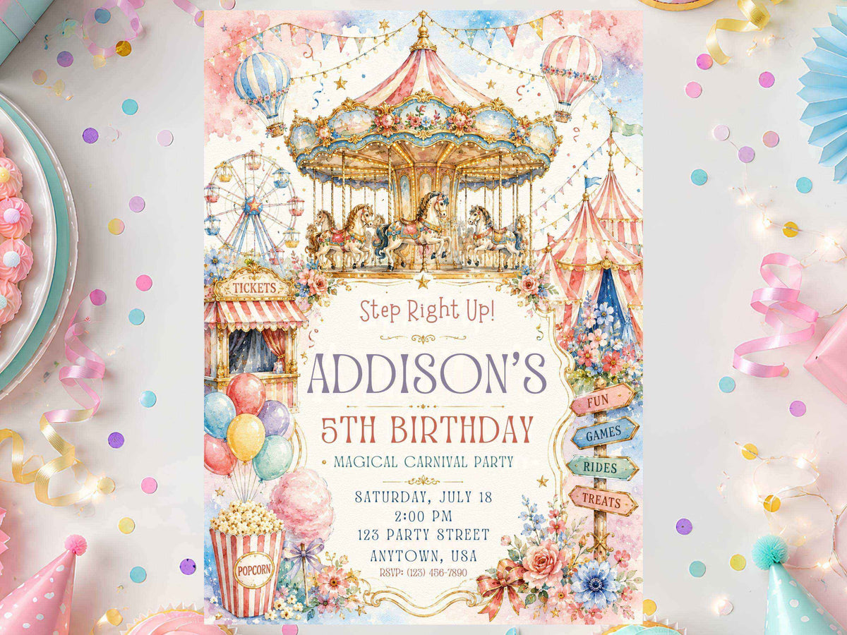Carnival Birthday Invitation Template