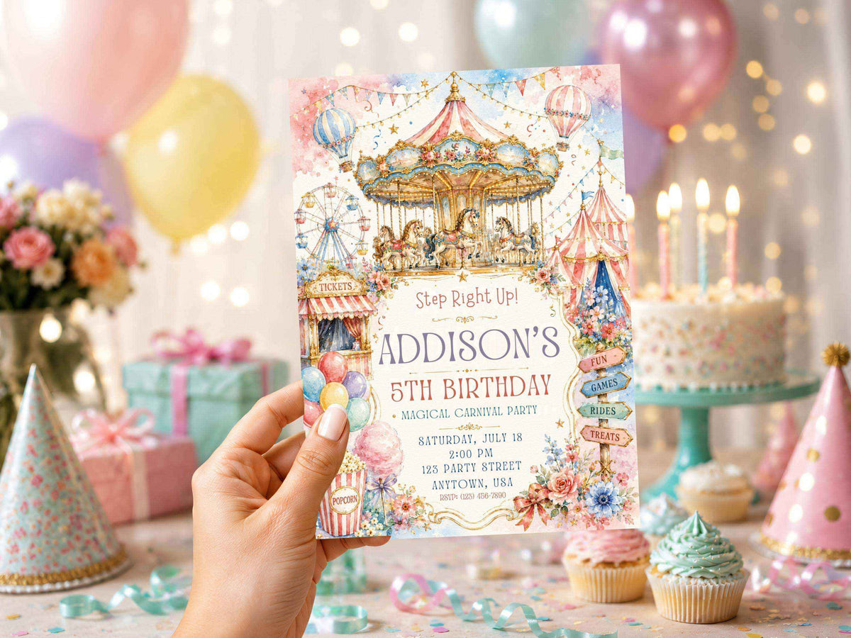 Carnival Birthday Invitation Template