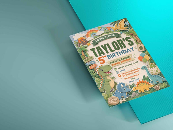 Dinosaur Birthday Invitation Template