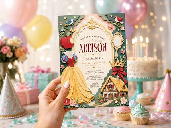 Classic Fairytale Princess Birthday Invitation Template