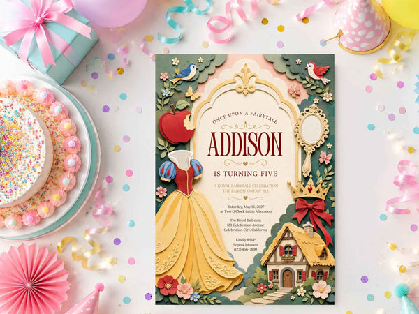 Classic Fairytale Princess Birthday Invitation Template