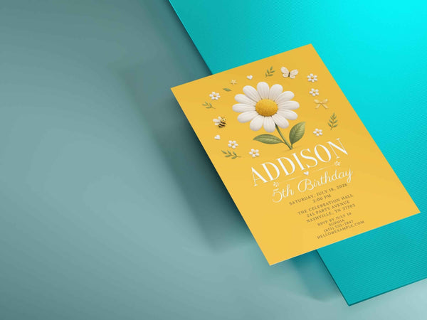 Daisy Birthday Invitation Template — Editable Canva