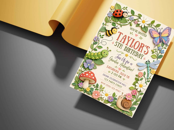 Garden Bug Birthday Invitation Template