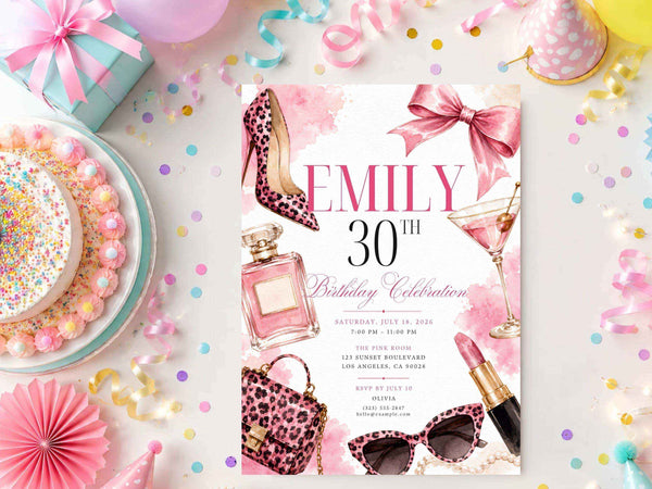 Glam Birthday Invitation Template