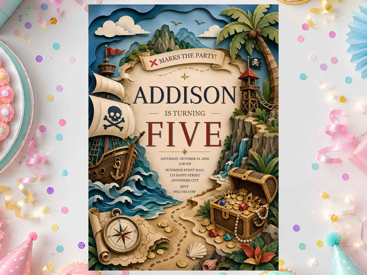 Pirate Birthday Invitation Template