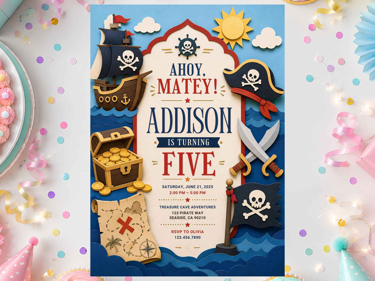 Pirate Birthday Invitation Template