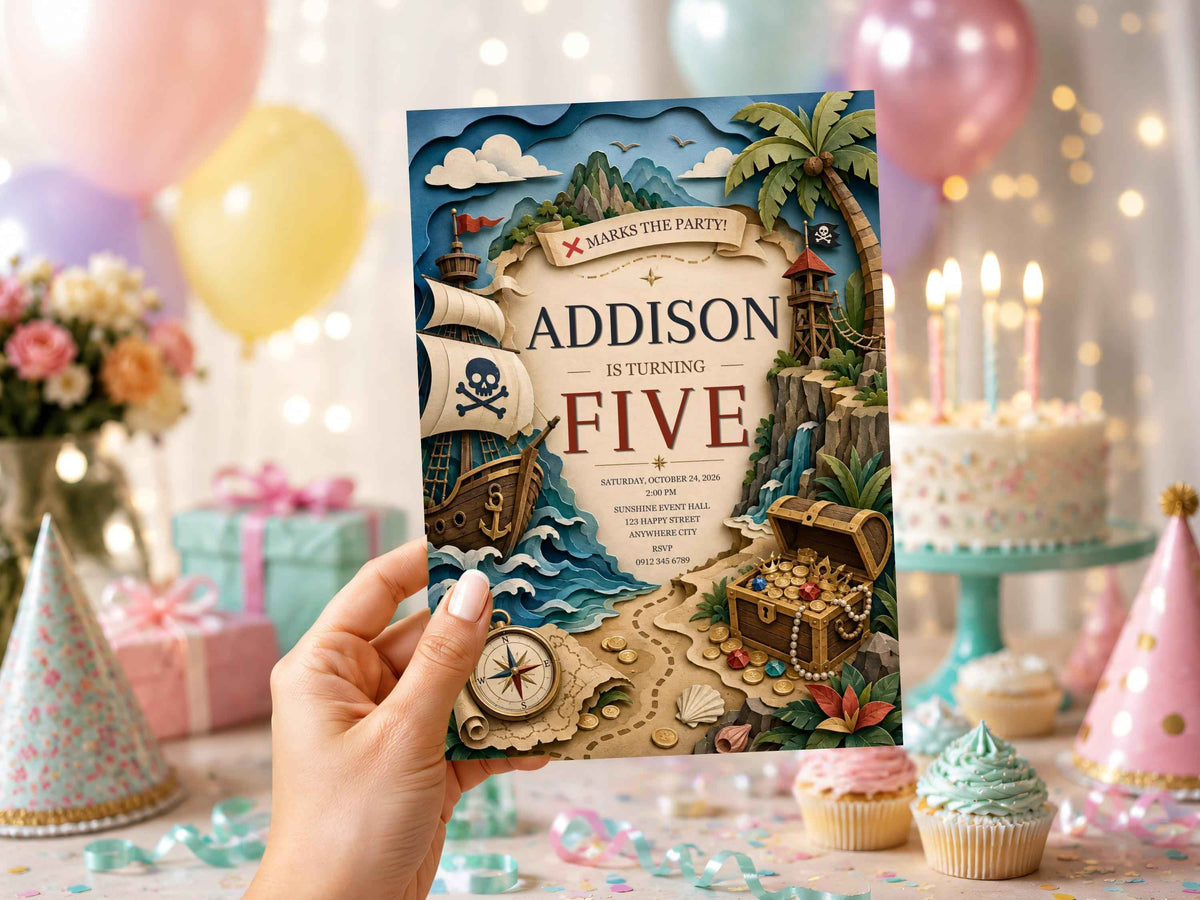 Pirate Birthday Invitation Template