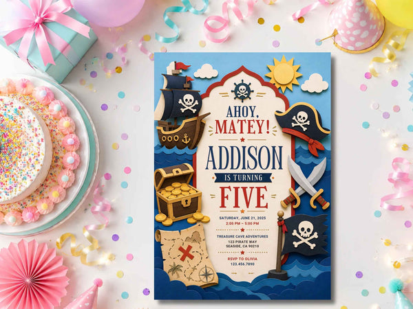 Pirate Birthday Invitation Template