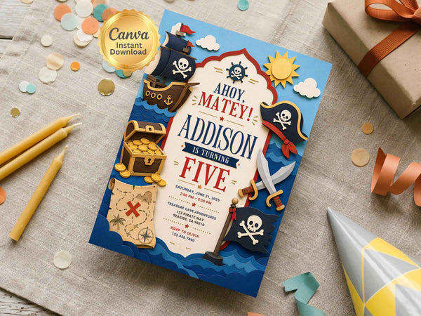 Pirate Birthday Invitation Template