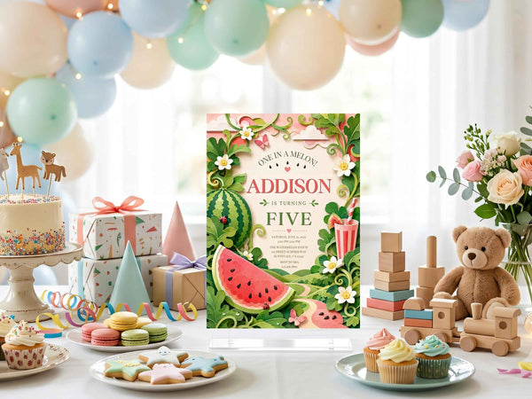 Watermelon Birthday Invitation Template